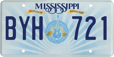 MS license plate BYH721