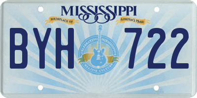 MS license plate BYH722