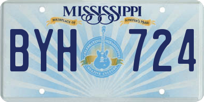 MS license plate BYH724