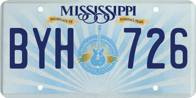 MS license plate BYH726