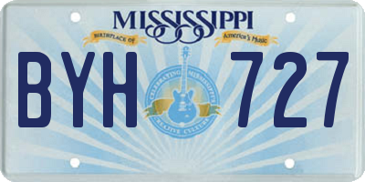 MS license plate BYH727