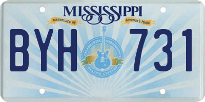 MS license plate BYH731