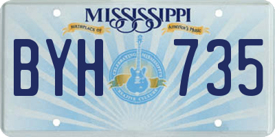 MS license plate BYH735