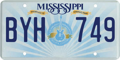 MS license plate BYH749