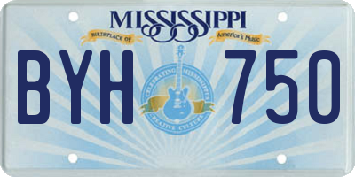 MS license plate BYH750