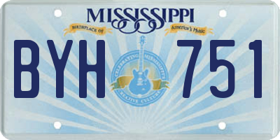 MS license plate BYH751