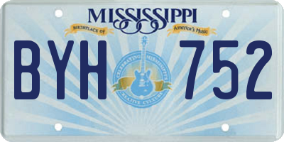 MS license plate BYH752