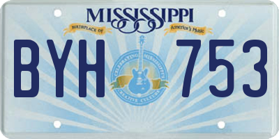 MS license plate BYH753