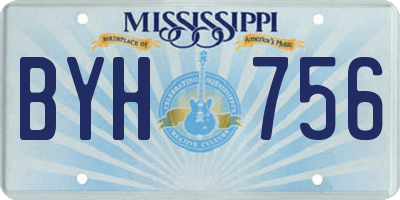 MS license plate BYH756