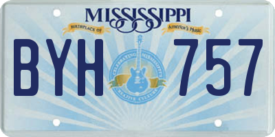 MS license plate BYH757