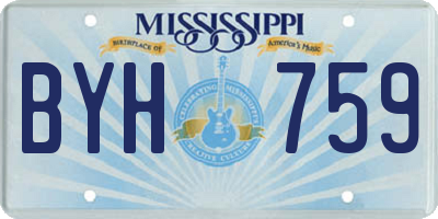 MS license plate BYH759