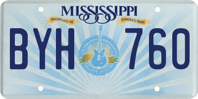 MS license plate BYH760