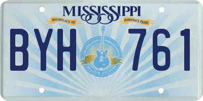 MS license plate BYH761