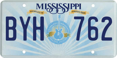 MS license plate BYH762