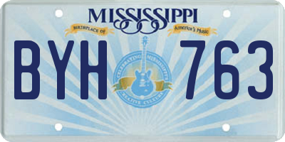 MS license plate BYH763