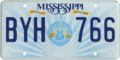 MS license plate BYH766