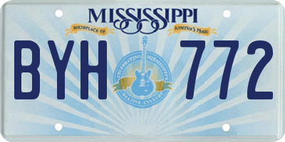 MS license plate BYH772