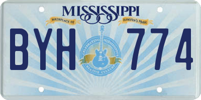 MS license plate BYH774