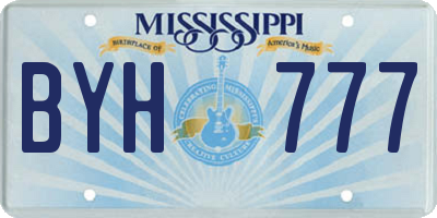 MS license plate BYH777
