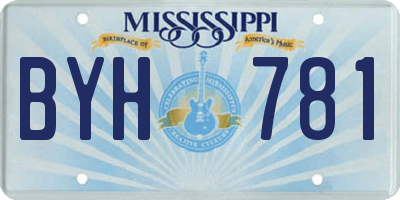 MS license plate BYH781