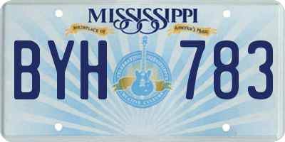 MS license plate BYH783