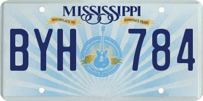 MS license plate BYH784