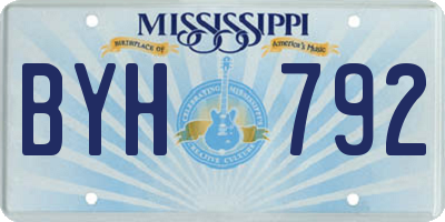 MS license plate BYH792