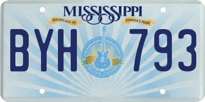 MS license plate BYH793