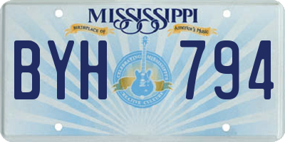 MS license plate BYH794