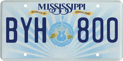 MS license plate BYH800