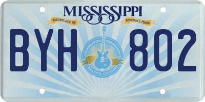 MS license plate BYH802