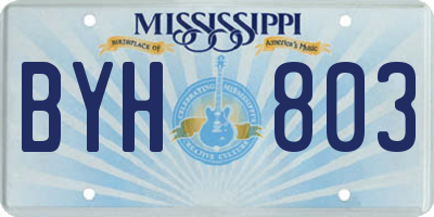MS license plate BYH803