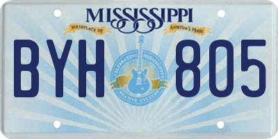 MS license plate BYH805