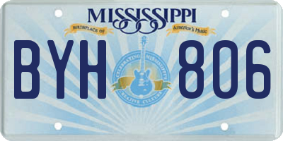 MS license plate BYH806