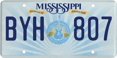MS license plate BYH807