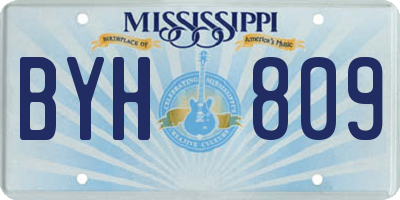 MS license plate BYH809