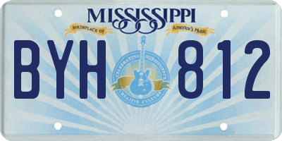MS license plate BYH812