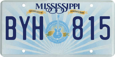 MS license plate BYH815