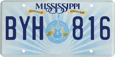 MS license plate BYH816