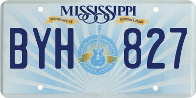 MS license plate BYH827