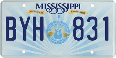 MS license plate BYH831