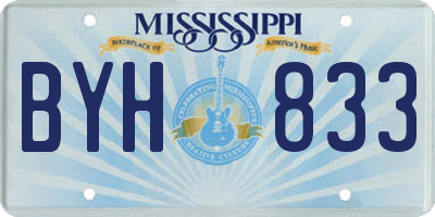 MS license plate BYH833