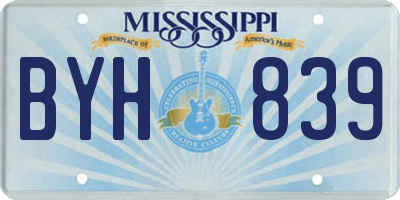 MS license plate BYH839