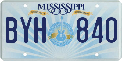 MS license plate BYH840