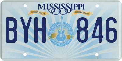 MS license plate BYH846