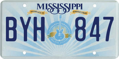 MS license plate BYH847