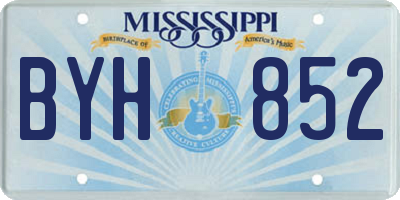 MS license plate BYH852