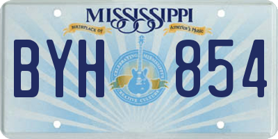 MS license plate BYH854