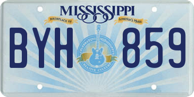 MS license plate BYH859