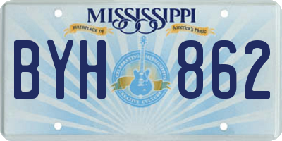 MS license plate BYH862